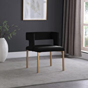 Black velvet fashionable dining chair by Meridian additional picture 2