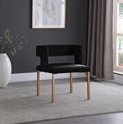 Black velvet fashionable dining chair additional photo 2 of 5