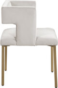 Cream velvet fashionable dining chair by Meridian additional picture 3