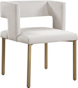 Cream velvet fashionable dining chair by Meridian additional picture 4