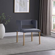 Gray velvet fashionable dining chair by Meridian additional picture 2