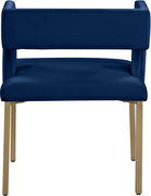 Navy velvet fashionable dining chair by Meridian additional picture 3