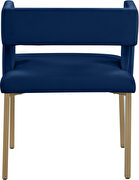 Navy velvet fashionable dining chair additional photo 3 of 6