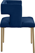 Navy velvet fashionable dining chair additional photo 4 of 6