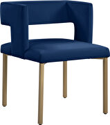 Navy velvet fashionable dining chair additional photo 5 of 6