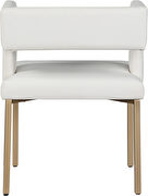 White faux leather fashionable dining chair by Meridian additional picture 4