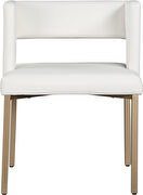 White faux leather fashionable dining chair by Meridian additional picture 5