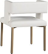 White faux leather fashionable dining chair by Meridian additional picture 6