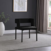 Black velvet fashionable dining chair by Meridian additional picture 3