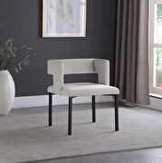 Cream velvet fashionable dining chair by Meridian additional picture 2
