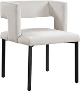 Cream velvet fashionable dining chair by Meridian additional picture 5