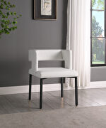 White faux leather fashionable dining chair by Meridian additional picture 2