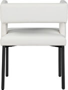 White faux leather fashionable dining chair by Meridian additional picture 3