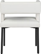 White faux leather fashionable dining chair additional photo 3 of 7