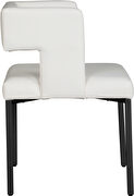 White faux leather fashionable dining chair by Meridian additional picture 4