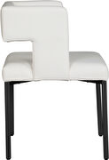 White faux leather fashionable dining chair additional photo 4 of 7