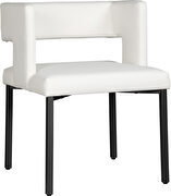 White faux leather fashionable dining chair additional photo 5 of 7