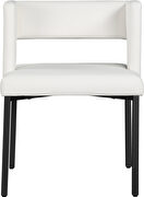 White faux leather fashionable dining chair by Meridian additional picture 6