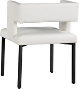 White faux leather fashionable dining chair by Meridian additional picture 7