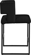Black unique square back bar stool by Meridian additional picture 2
