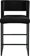 Black unique square back bar stool by Meridian additional picture 5
