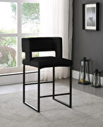 Black unique square back bar stool by Meridian additional picture 6