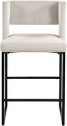 Cream unique square back bar stool by Meridian additional picture 2