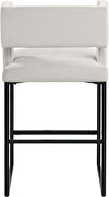 Cream unique square back bar stool by Meridian additional picture 6