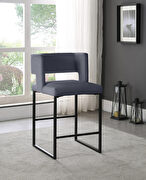 Gray unique square back bar stool by Meridian additional picture 3