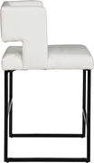 White unique square back bar stool by Meridian additional picture 4