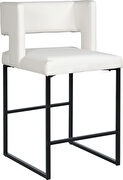 White unique square back bar stool by Meridian additional picture 7