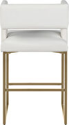 White unique square back bar stool by Meridian additional picture 2
