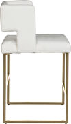 White unique square back bar stool by Meridian additional picture 3