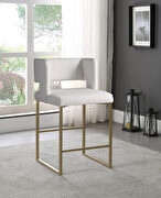White unique square back bar stool by Meridian additional picture 4