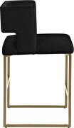 Black unique square back bar stool by Meridian additional picture 2