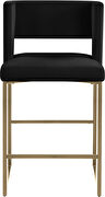 Black unique square back bar stool by Meridian additional picture 4