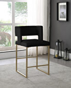 Black unique square back bar stool by Meridian additional picture 5