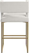 Cream unique square back bar stool by Meridian additional picture 3