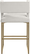 Cream unique square back bar stool additional photo 3 of 6