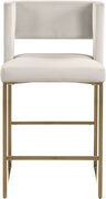Cream unique square back bar stool by Meridian additional picture 7