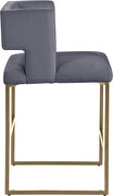 Gray unique square back bar stool by Meridian additional picture 2