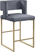Gray unique square back bar stool by Meridian additional picture 6