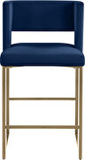 Navy unique square back bar stool by Meridian additional picture 2
