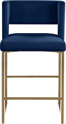 Navy unique square back bar stool additional photo 2 of 6
