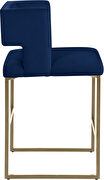 Navy unique square back bar stool by Meridian additional picture 3