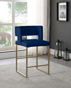 Navy unique square back bar stool by Meridian additional picture 5