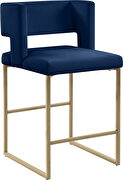 Navy unique square back bar stool by Meridian additional picture 7