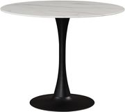 White / glass round marble top / black base dining table by Meridian additional picture 2