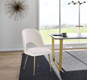 Brushed gold / cream velvet dining chair by Meridian additional picture 2