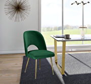 Brushed gold / green velvet dining chair by Meridian additional picture 2